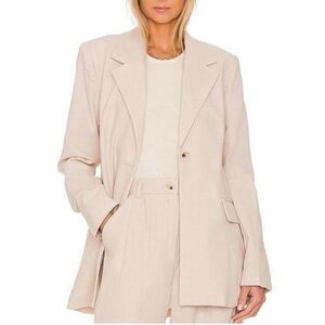 WeWoreWhat NEW Oversized Relaxed Tweed Blazer in Crème Brûlée Size Large